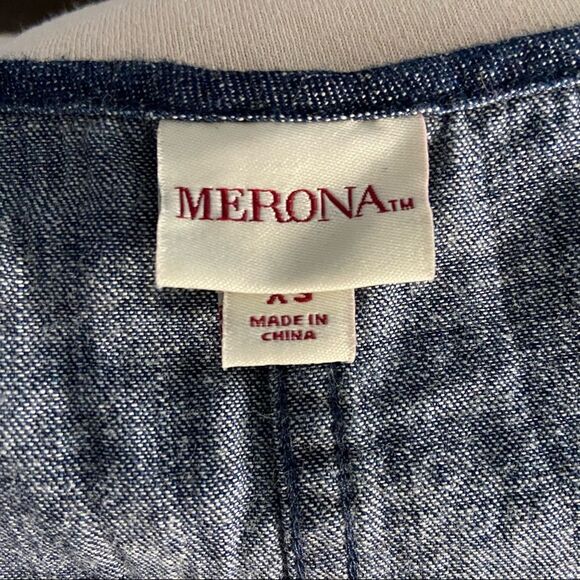 MERONA Blue Denim Straight Mini-to-Midi Dress XSmall - Picture 8 of 10